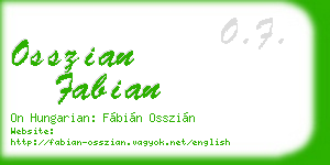 osszian fabian business card