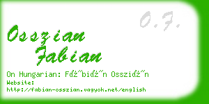 osszian fabian business card